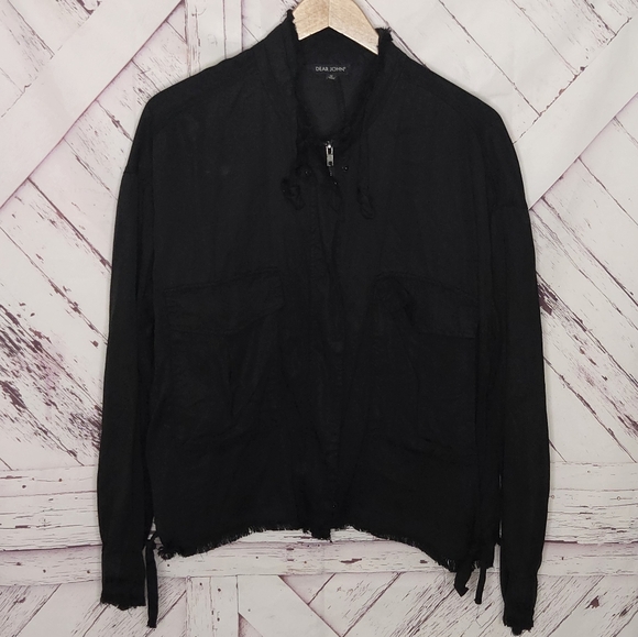 Dear John Distressed Grunge Black Zip Up Jacket - Picture 1 of 4